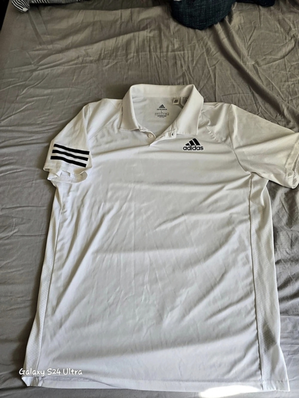adidas Club 3-Stripes Polo Shirt Men's White Jersey Size Large
P2P=21. L=28
